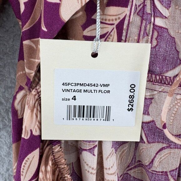 Favorite Daughter Vintage Multi Floral Puff Sleeve Maxi Dress Size 4 NWT - Picture 8 of 13